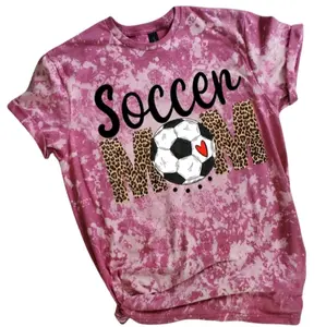 Soccer Mom Sublimation Bleached Tee  Casual Womenswear