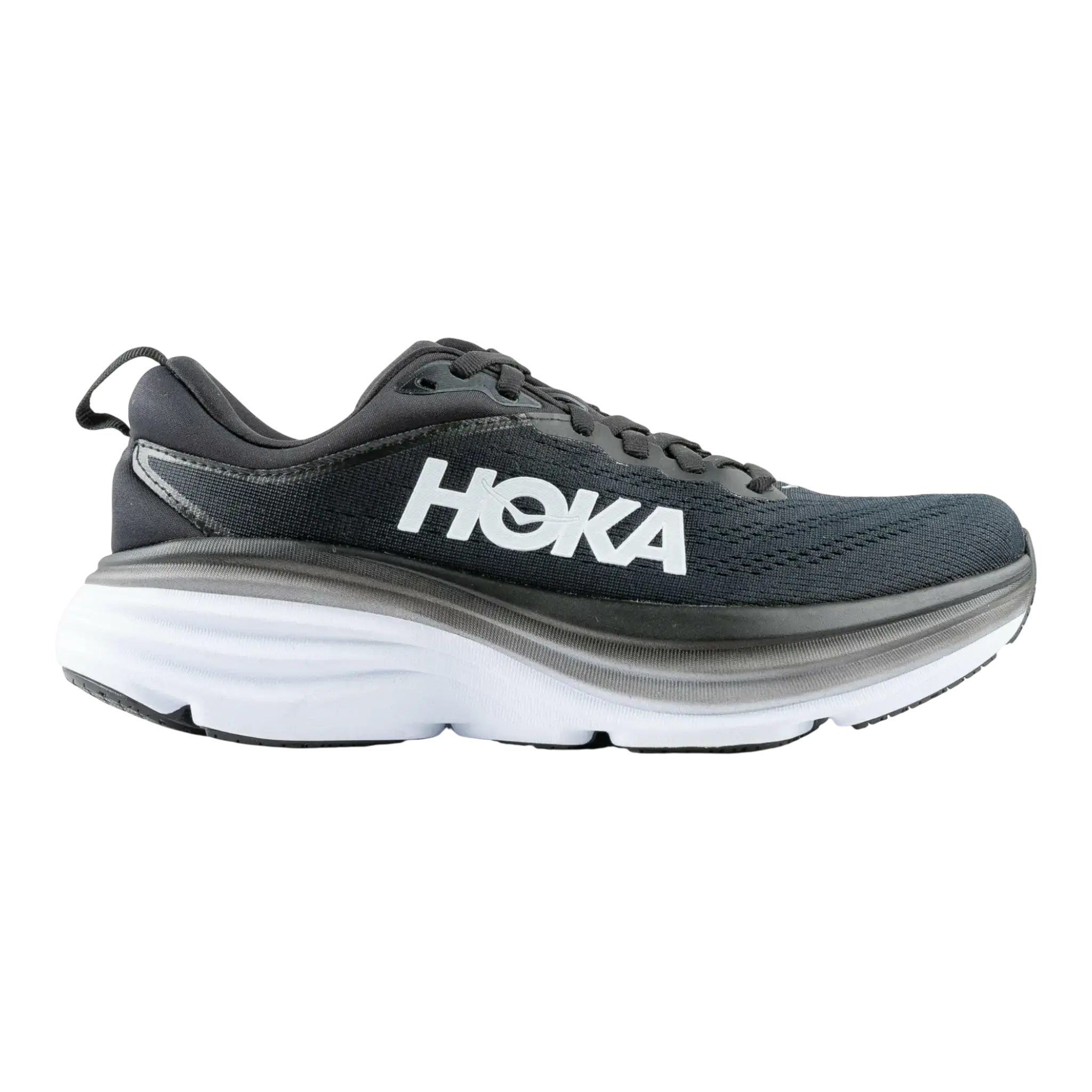 Hoka Bondi 8 Running Shoe in Black Mesh | Women's