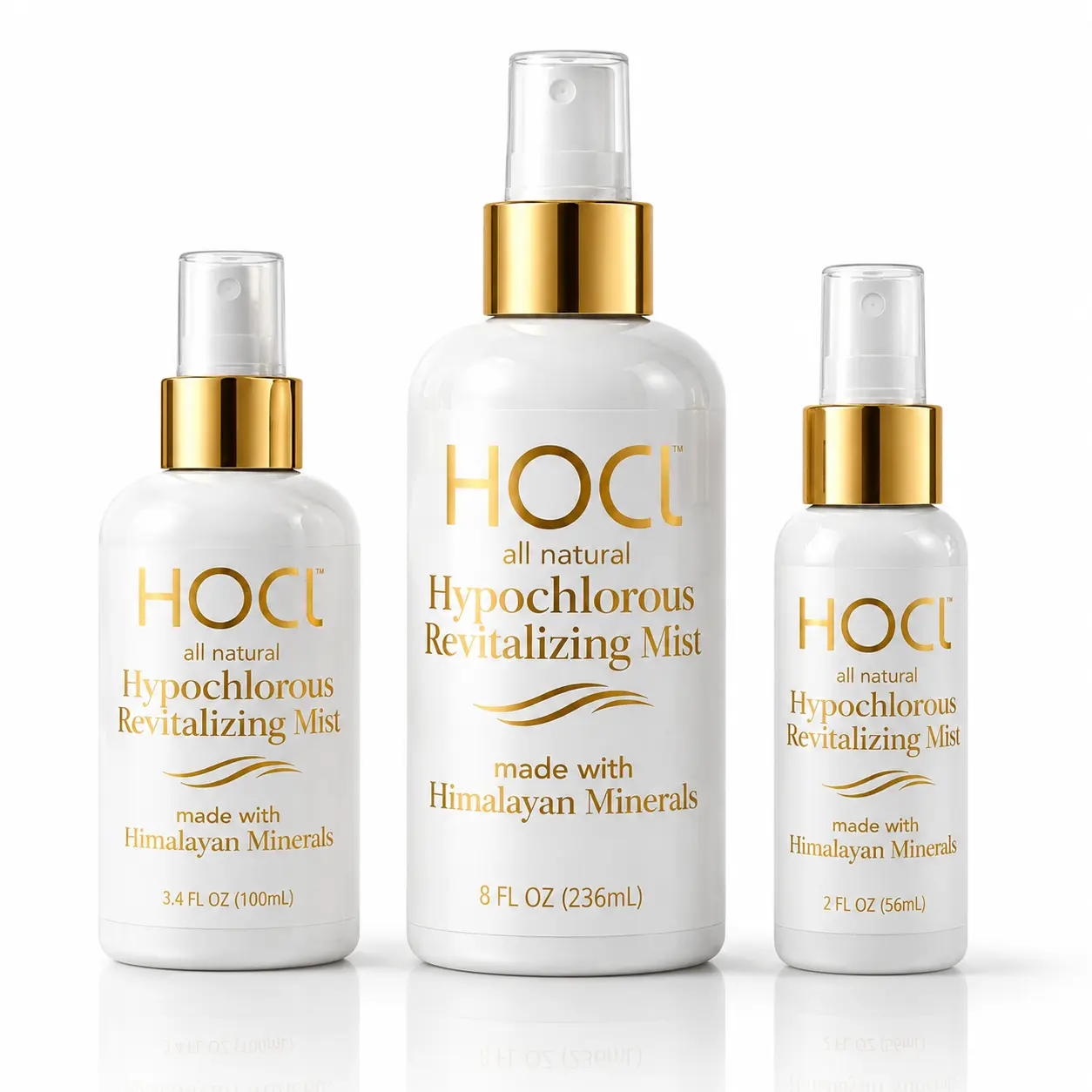 Hypochlorous acid revitalizing facial mist | fragrance free HOCl face spray with Himalayan minerals | gentle daily skin refresh