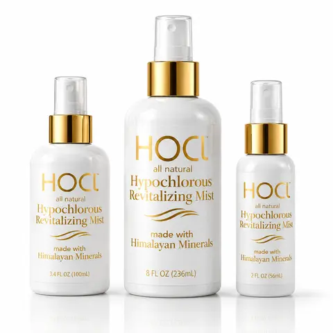Hypochlorous acid revitalizing facial mist | fragrance free HOCl face spray with Himalayan minerals | gentle daily skin refresh