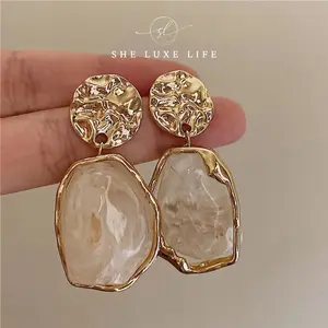 Silver Needle European and American Elegant Vintage Gold Earrings for Women, Sophisticated, Versatile Jewelry