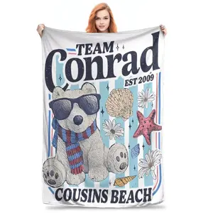 Team Conrad Turned Pretty Print Blanket For Men Women Super Soft Warm Summer Movie Beach Throw Blankets for Sofa Multiple Sizes, Cozy Throw Blanket