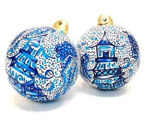 Hand-painted Chinoiserie Christmas Ornaments
