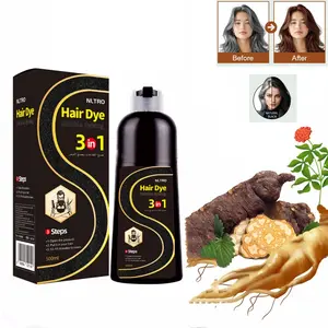 Three-In-One Bubble Hair Dye Shampoo 500ML, Covers Hairs, Natural, Long-Lasting No Fading, Plant Extracts Formula