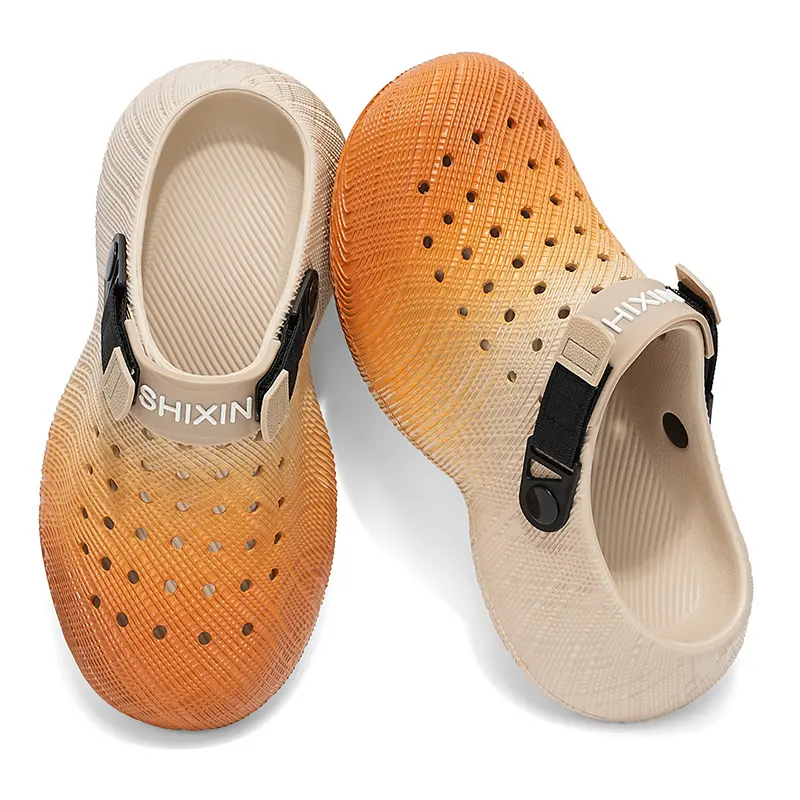 2026 New Men's Slip-On Sandals – Non-Slip EVA Beach Shoes with Thick Soles and 3D Textured Design