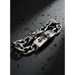 Celtic Syriac Cross Bracelet: Stainless Steel, Cultural Jewelry, Sleek, Sturdy, and Uniquely Masculine