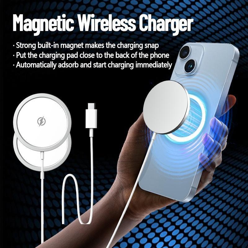 【Back-to-school gift】Upgraded 6-in-1 Magnetic Charging & Audio Kit – 20W Fast Charge Power Bank, Wireless Charger, Bluetooth 5.3 Earbuds, Type-C & Lightning Cables, Adapter, Enhanced Magnetic Ring, All-in-One Travel Set for Android & iOS Devices