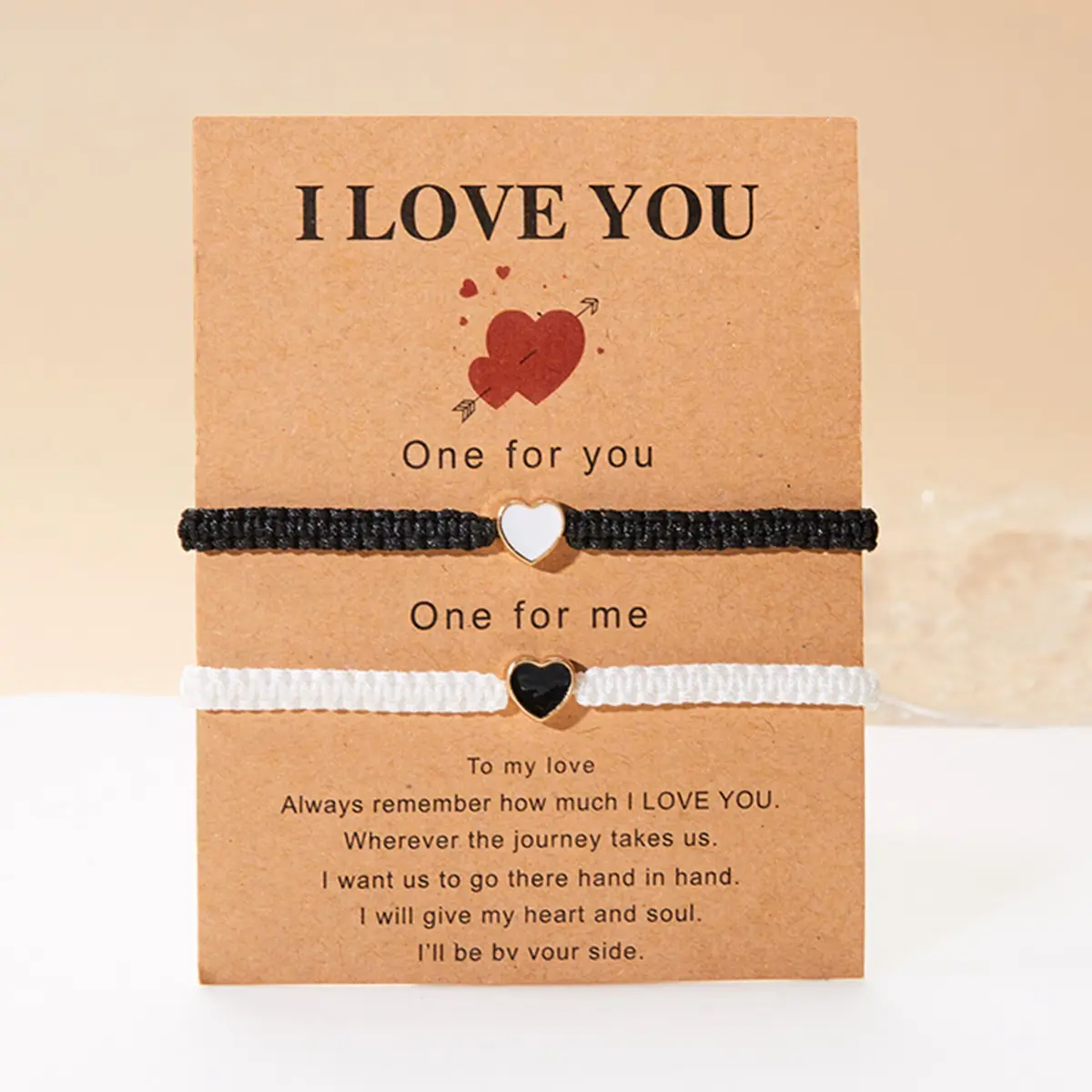 Matching Heart Bracelets for Couples, 2-Piece Adjustable Multicolor Beaded Stackable Friendship Bracelet Set for Unisex Daily Wear, Multicolor Stackable Bracelets