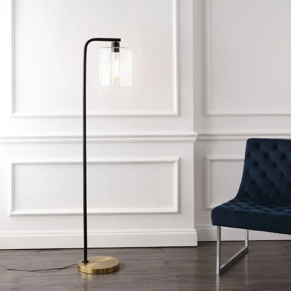 JONATHAN Y Odile Vintage Chic Industrial Brass Clamp-On LED Task Lamp with LED Bulb, Eco-Friendly AC Power Supply, Adjustable Articulated Design for Living Room, Office