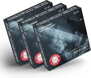 Electric Guitar Strings  Nickel Plated Hex Steel Colorful Ball End-3 Packs-6 String-Custom Light 09-46