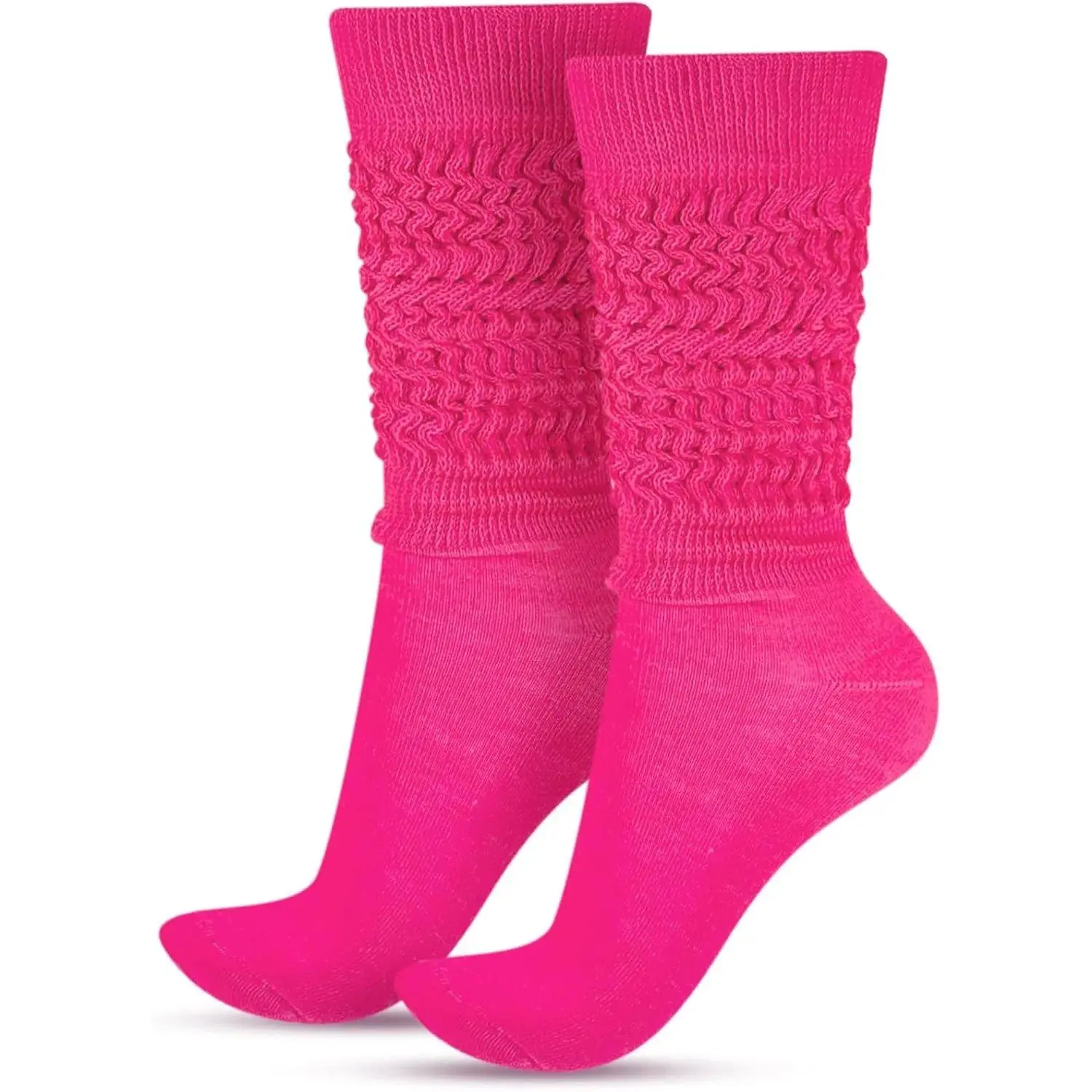 Neon Slouch Socks,80s 90s Neon Women's Leg Warmers Extra Long Slouch Socks Soft Scrunch Knee High for Party
