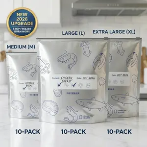 New 2026 Upgrade: Thickened opaque reusable aluminum foil food storage bags for meat and seafood, slider seal with date label—stop freezer burn now! #KitchenOrganization, #MealPrep, #Reusable, #SustainableLiving, #FreezerBurn, #FoodStorageHack, #EcoFriend
