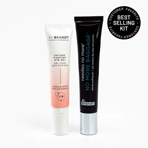 Dr. Brandt Eye Puffiness & Fatigue Duo (2 x 15ml) - Depuffing & Cooling Under-Eye Bags Treatment with Caffeine & Peptides