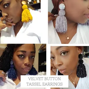 Velvet Button Earrings for Women - Fashion Accessory tiktok shop jewelry advent earrings hijab earring woman creative girl jewelry ear jewelry Fashionable Hoop earring jewelry