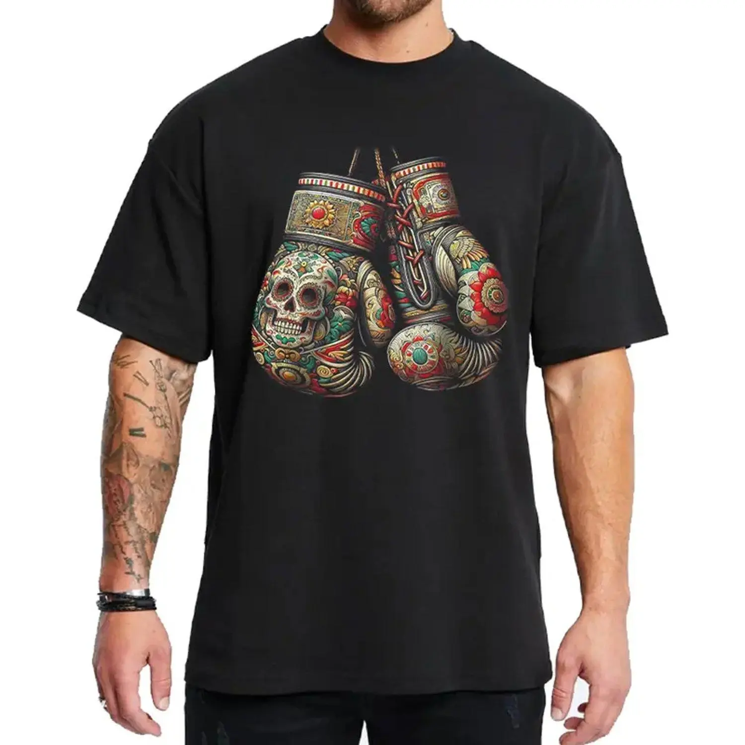 Mexican Style Boxing Chicano Clothing Mexican Clothes Art Graphic Tee Gangster Clothes Lowrider Art Cholo outfit T shirt