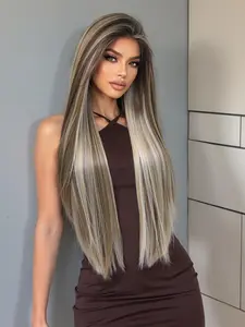 30 Inch Long Straight Wigs for Women, Gorgeous Fluffy Wigs without Bangs, Synthetic Lace Front Wigs for Party, Daily Use, Womens Wigs, Hair Straight Wigs