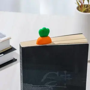 Cute Carrot Design Silicone Bookmark, 1 Count Soft Flexible Bookmark, Book Page Marker, Reading Accessories for Home School Office