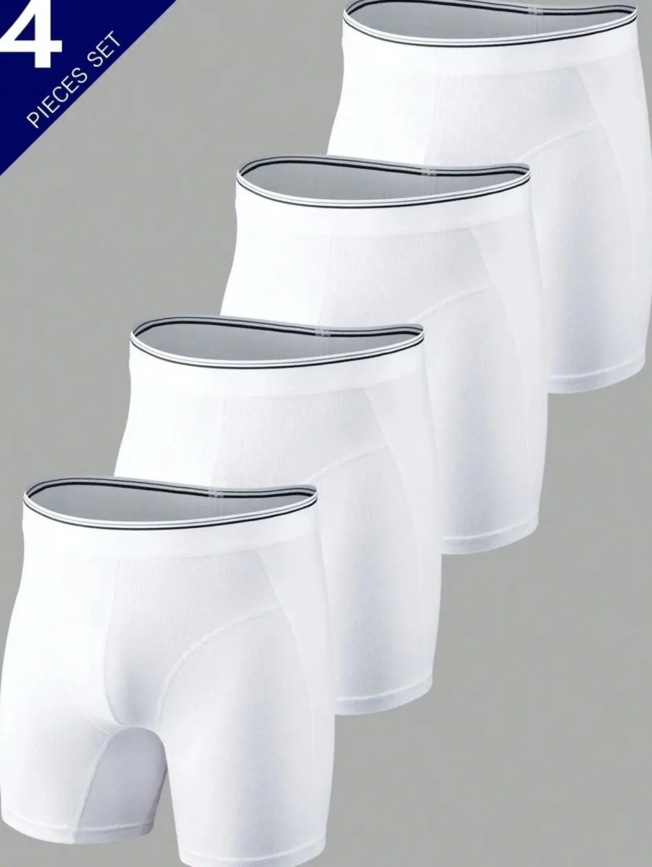 Underwear for men - Men's Long Boxer Briefs 4 Pack, Breathable Cotton Stretch Slim Fit Underwear for Sports & Daily Wear underwear boxers cotton underwear boxers for men