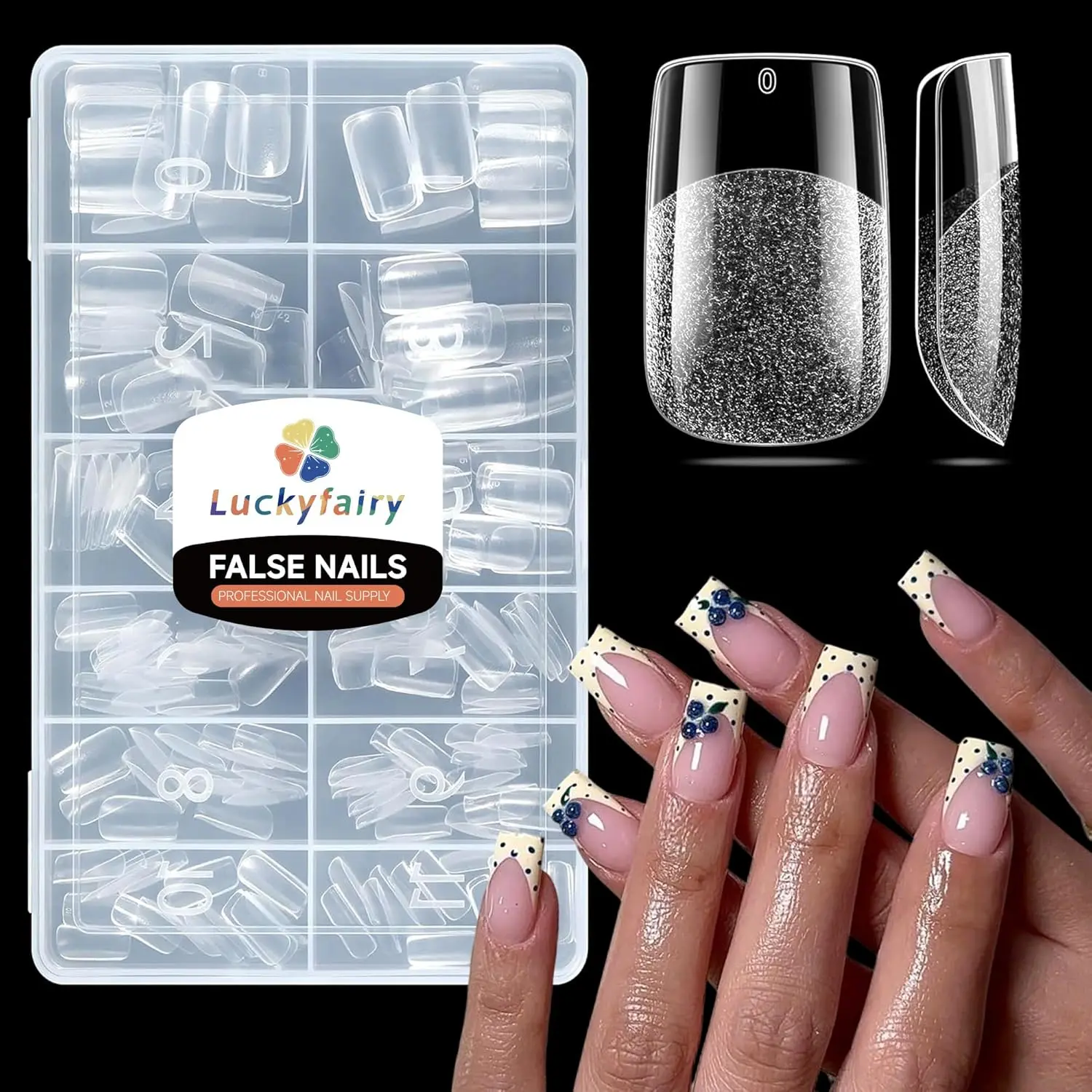 Short Square Nail Tips: 240PCS Soft Gel Pre-filed Short Square Fake Tips, 12 Sizes Full Cover Acrylic False Press On Nails for DIY Nail Art Home Salon, Nail Transformation, Tips Set False Nails & Accessories