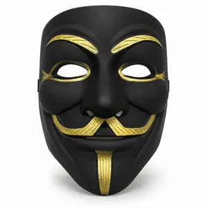 Black Gold Costume Face Mask Adult Full Face Party Accessory