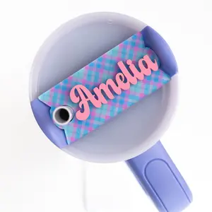 Topper Tag™ Springtime Plaid for Stanley Quencher | Custom Name Tag