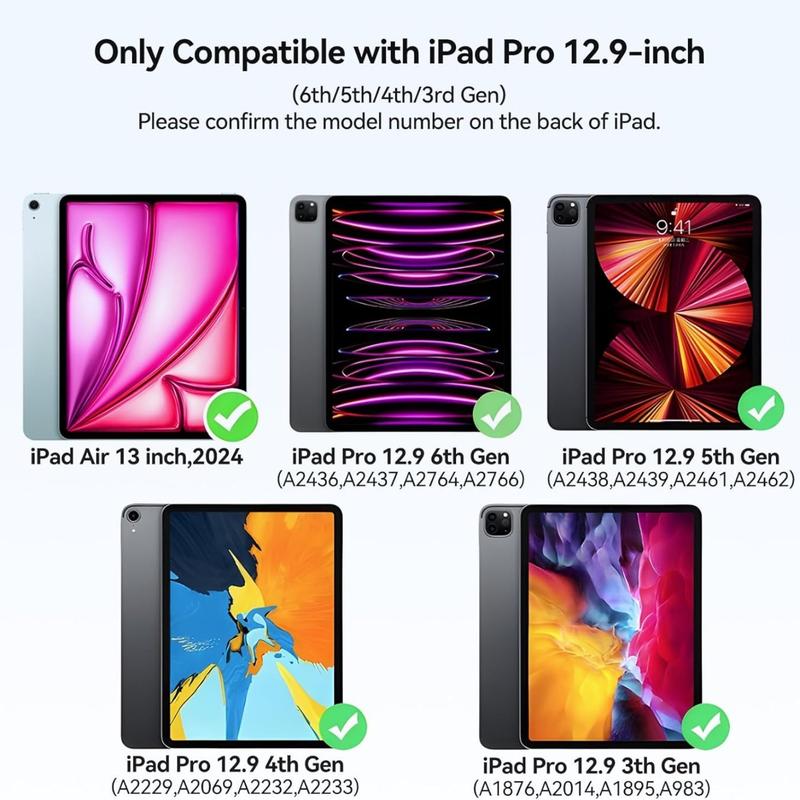 Keyboard Case for 2024 iPad Air 13(M2) and iPad Pro 12.9 (6th/5th/4th/3rd Gen), Magnetic Floating Wireless Backlit Rechargeable Bluetooth Keyboard with Multi-Touch Trackpa Tablet Adjustable