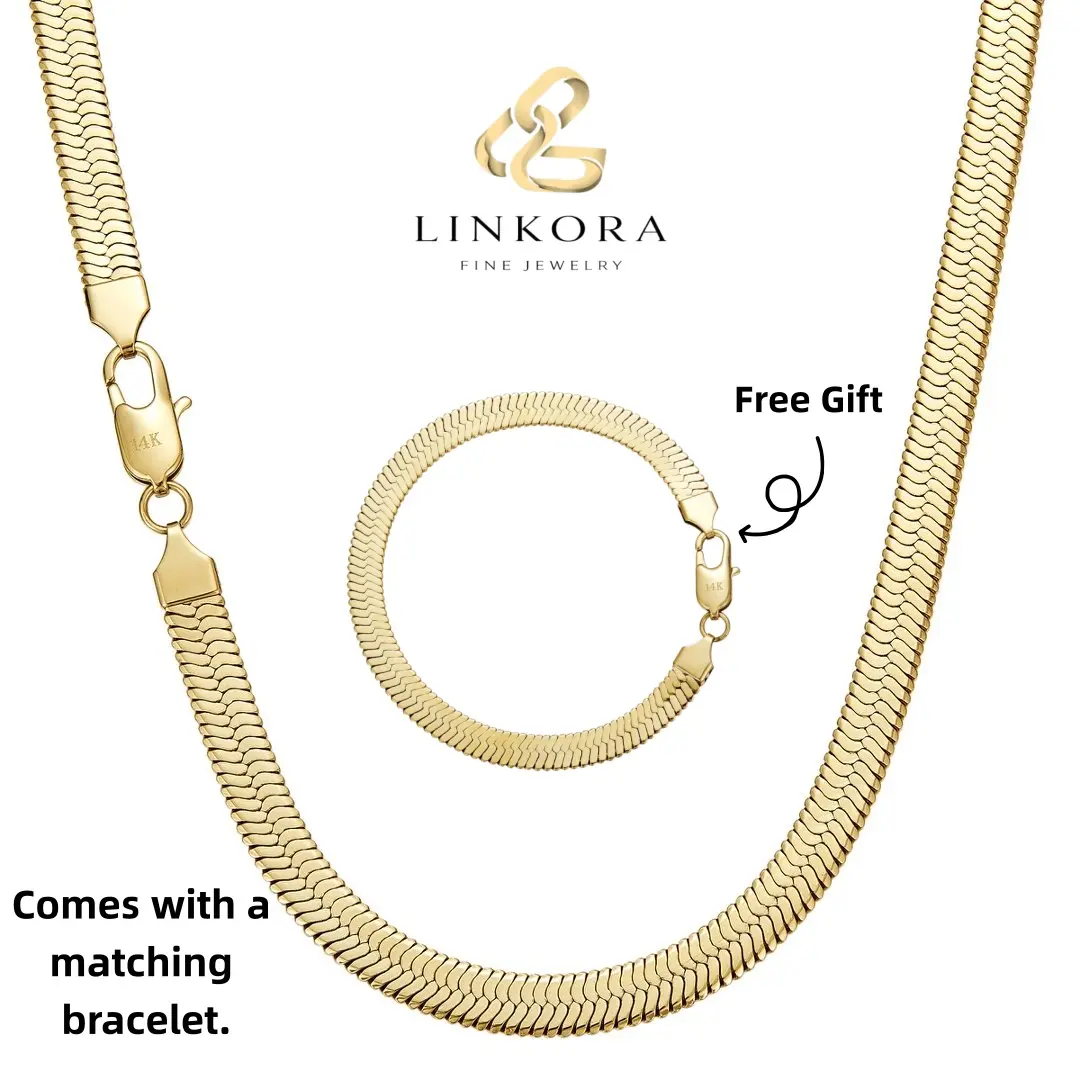 14K gold flat snake chain bracelet is unisex. Waterproof and sweat-resistant with advanced color-lock technology. Long-lasting shine—say goodbye to fading embarrassment! Wear it daily and it'll always look brand new!A gift for the one I love most