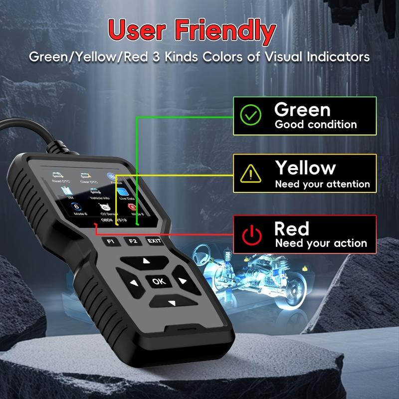 Obd2 Scanner Car Code Reader, Check Engine Light Scanning Tool, Finds & Clears Engine Trouble Codes, Abs Enclosure, Automotive Diagnostic Tool