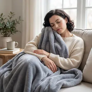 BoveLink Plain Double Layer Flannel Blanket | Soft Cooling All Season Bedcover, Matches Any Decor, Hot Sleepers’ Dream