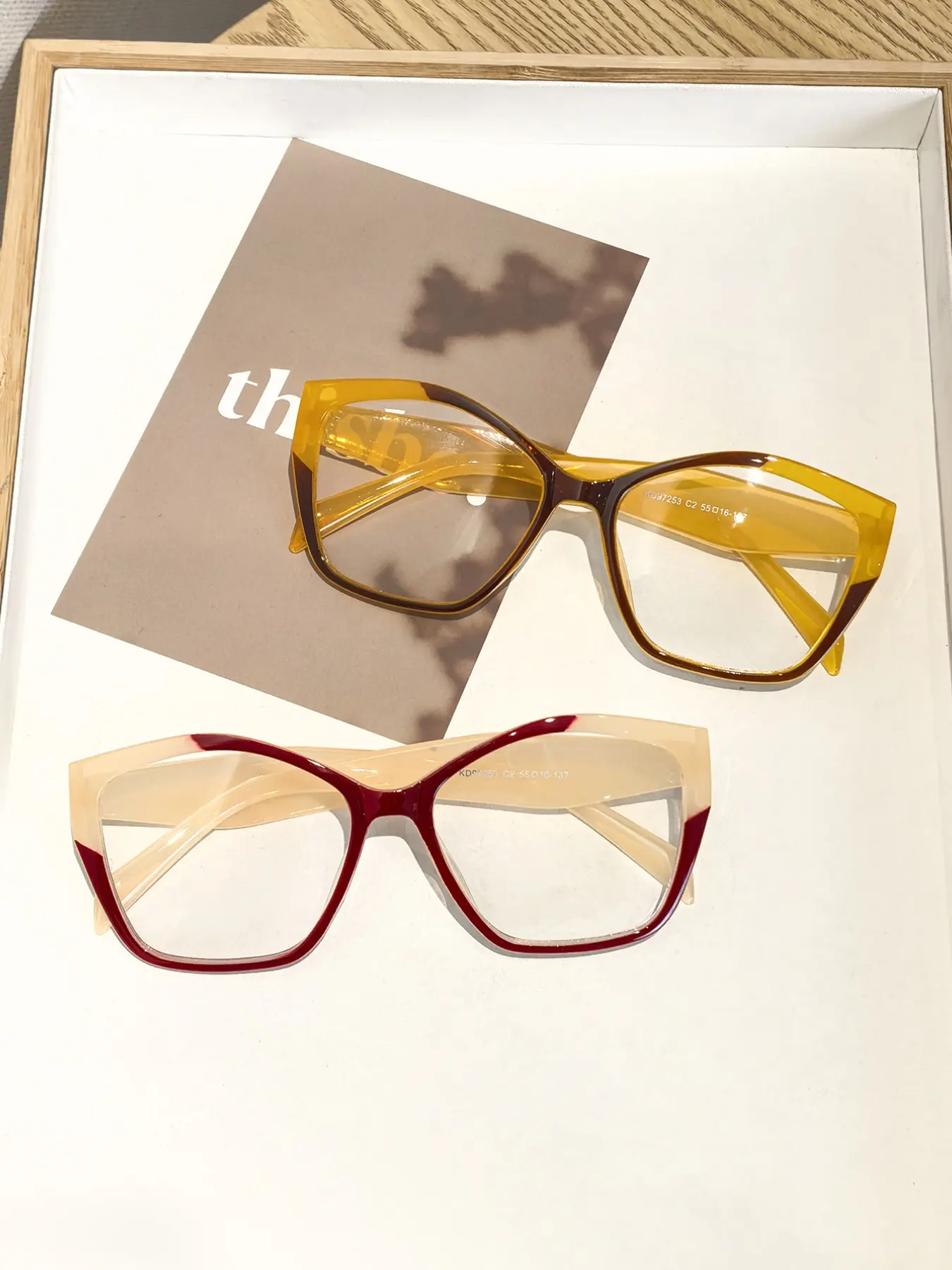 Women's Cat Eye Glasses Frames, Clear Lens Vintage Color Block Frame, Lightweight Comfortable No Pressure, Daily Wear Accessories