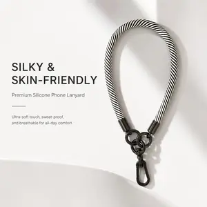 Nylon Braided Anti-Loss Phone Wrist Strap with Silicone Pad, Universal Design, Does Not Block Camera Lens, Secure and Convenient