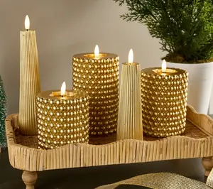 5-pc Textured Flameless Candle Gift Set by Kim Gravel