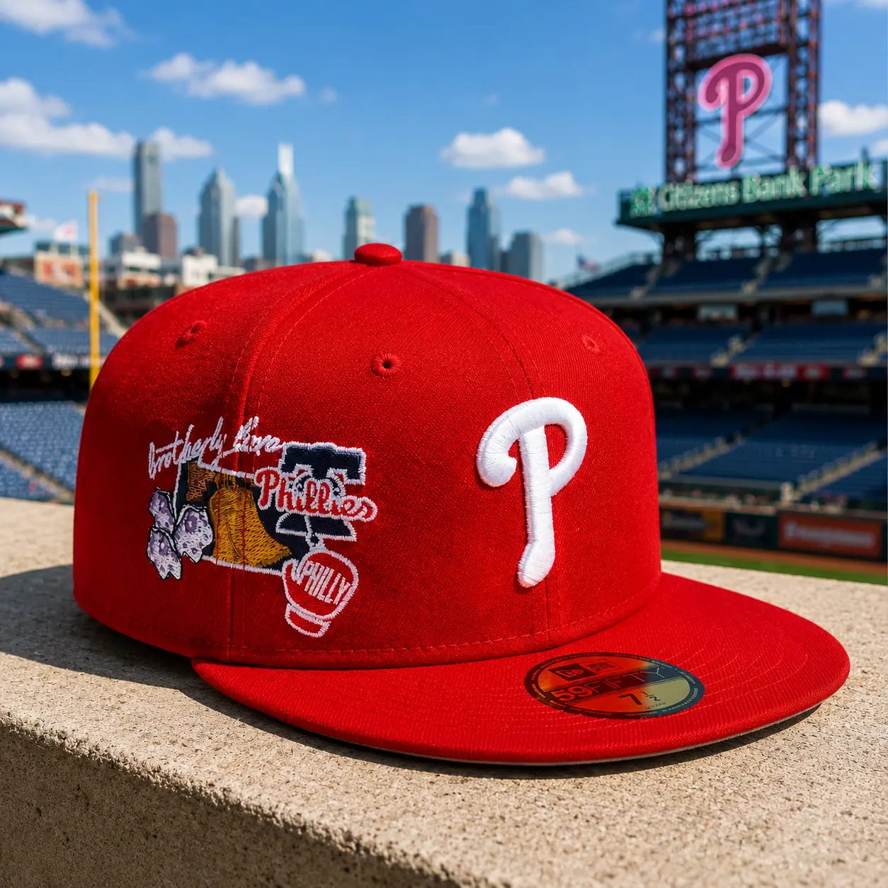 Philadelphia Phillies New Era Red City Cluster 59FIFTY Fitted Hat