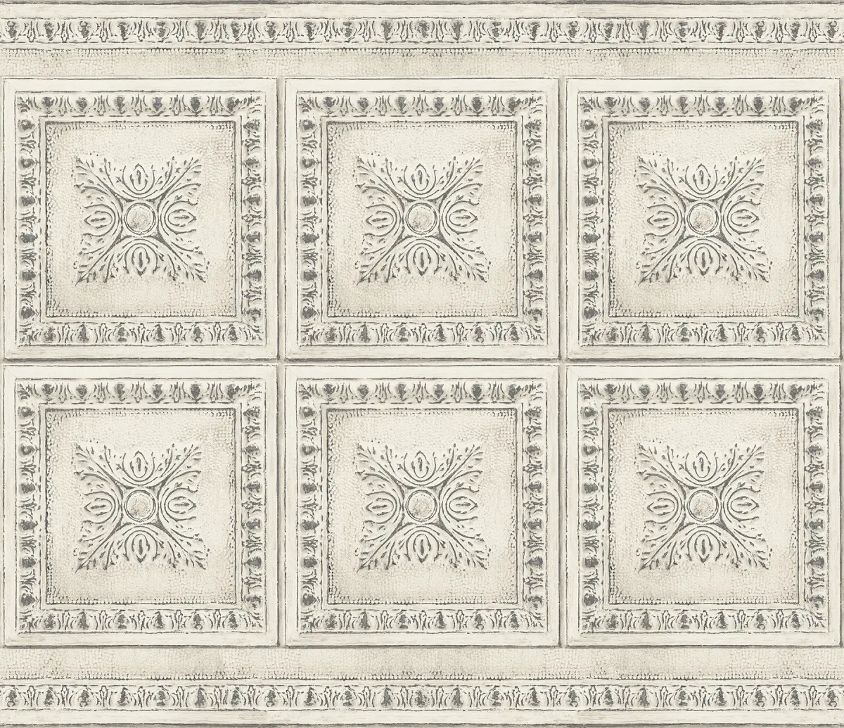 Brewster BHF2769 Cream Vintage Tin Peel & Stick Backsplash Tiles, Tin Tiles, Antique, Tiles Sticker