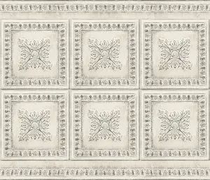 Brewster BHF2769 Cream Vintage Tin Peel & Stick Backsplash Tiles