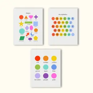 Montessori Learning Posters Bundle – Colors, Alphabet & Shapes Wall Art for Kids