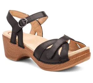 Dansko Season Black Leather Sandal
