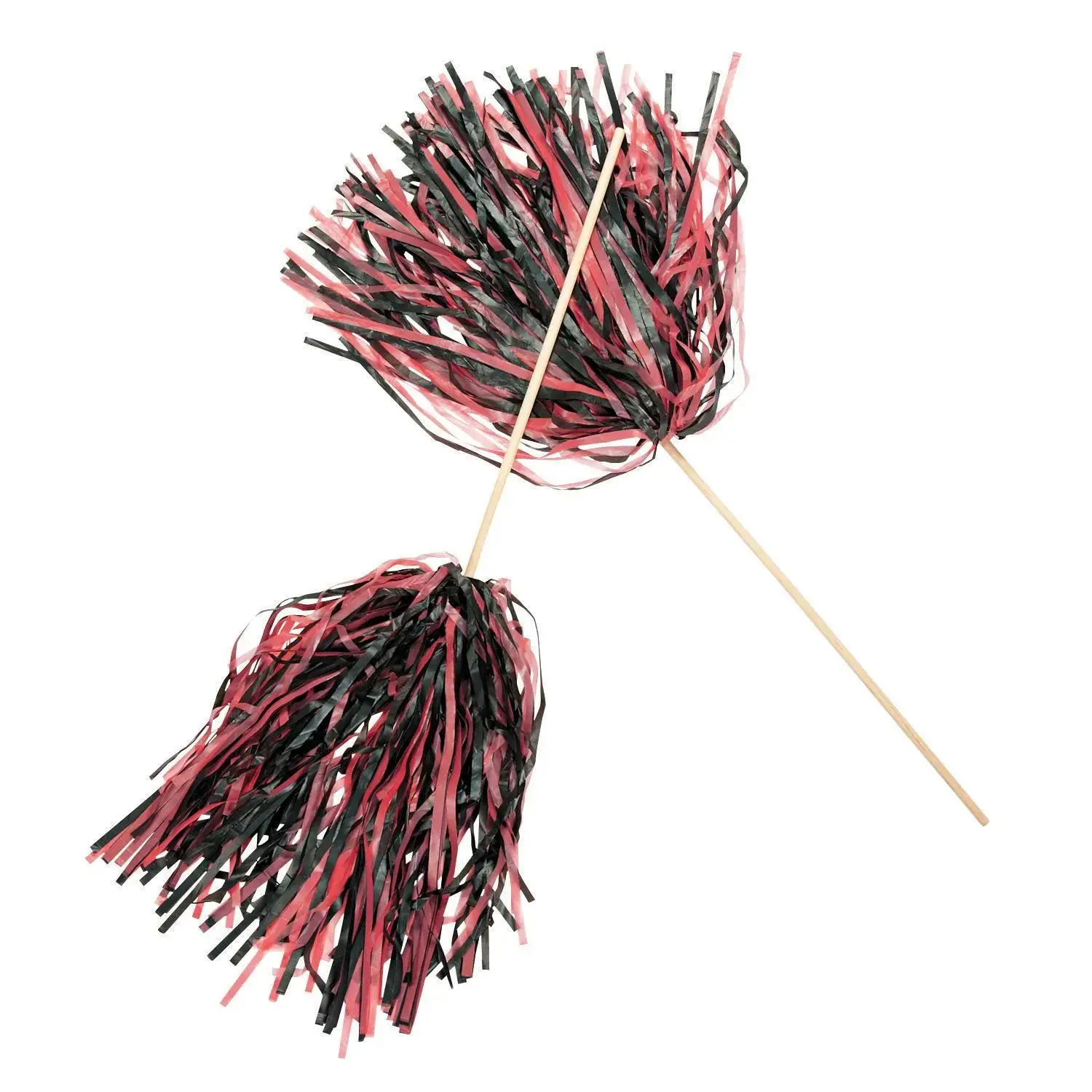 Red & Black Two-Tone Spirit Cheer Pom-Poms - 24 Pc.