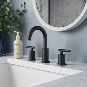 FORIOUS Bathroom Faucet with Metal Pop-up Drain Assembly 3 Hole Stainless Steel Bathroom Sink Faucet Two Handle 360° Swivel Toilet Sink Basin Faucet