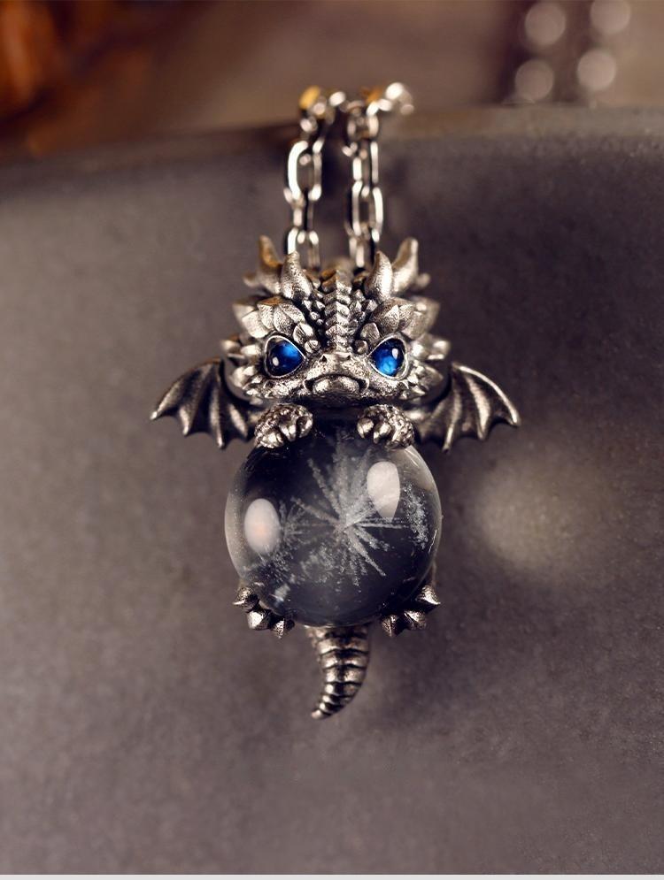 Cute Dragon During Retro Exquisite Couple Sterling Silver Necklace During Party Fashion July, Daily Clothing Decoration