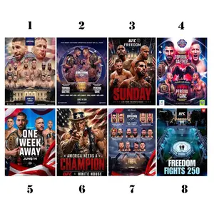 UFC Freedom 250 Event Poster Unframed, Patriotic MMA Fight Wall Art, America 250 Celebration Sports, Combat Fan Decor