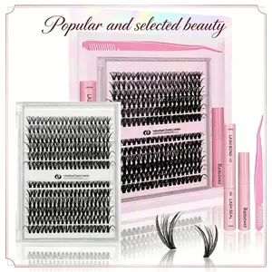 30D/40D 2 Styles Lash Clusters Kit,3 Set Mixed Length Individval Eyelash Extensions Kit,Self Grafting False Eyelashes with Tweezers&Glue&Remover,Prefessional Eye Makeup Accessories for Women