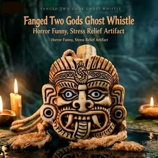 Authentic Aztec Death Whistle - Tlaloc Mexican Rain God Screaming Whistle with Engraved Runes, Terrifying Loud Sound Whistle for Halloween, Pranks & Culture Decor
