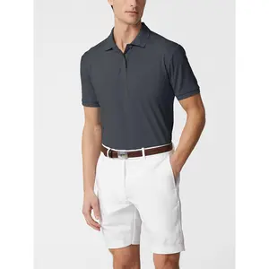 Mens Premium Quick Dry Polo Collar Shirt Short Sleeve Moisture Wicking Fabric Menswear Top