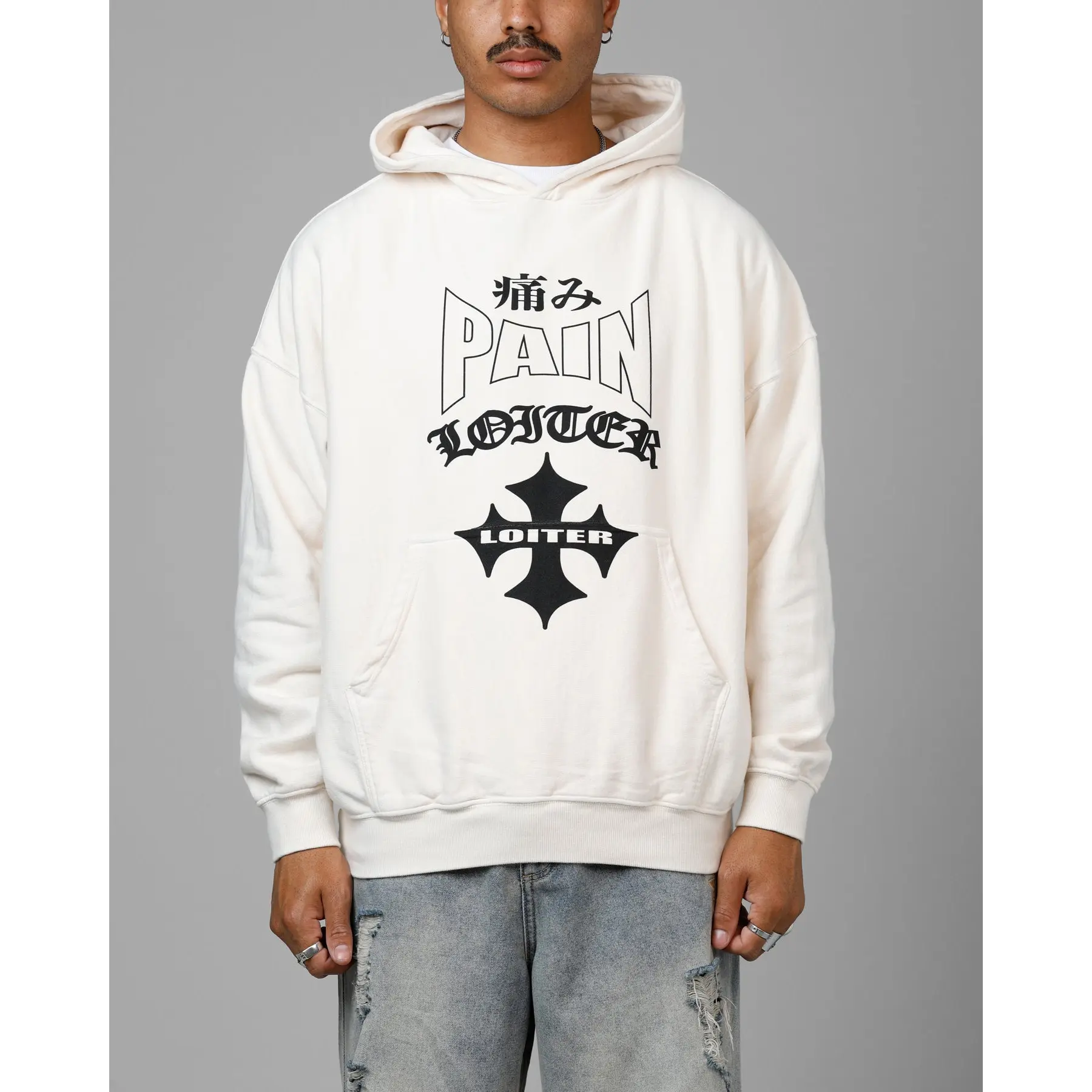 Loiter Ultimate Pain Premium Hoodie Off White