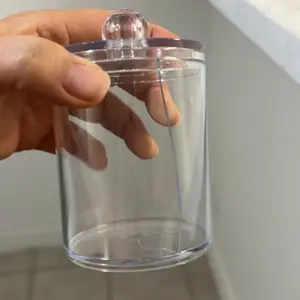 Cotton Swab Storage Box with Lid, Transparent Round Dental Floss Organizer, Compressed Towel Storage Box, Vanity Table Container, Home Organizer, Versatile Storage #TOP PICKS