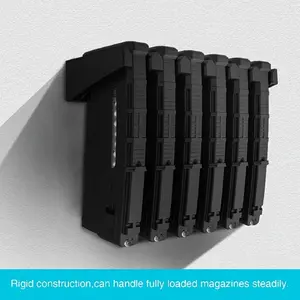 VIGEROSO 6-Slot ABS Wall Mount Bracket for AR-15 Mags Rigid Construction Secure Storage Rack for PMAG Safe Cabinet & Home Magazine Organization