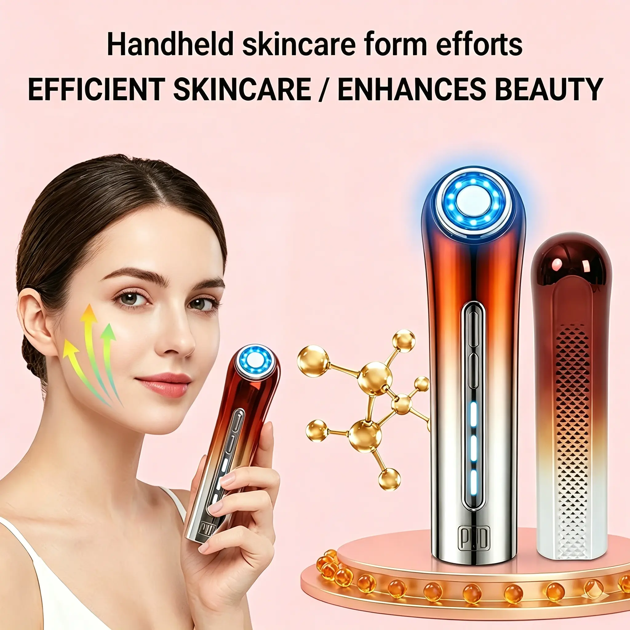 3-in-1 PVD Facial Beauty Device - Facial & Neck Massager for Skin Rejuvenation, Lifting, Tightening, Infusing - Summer Beauty Gift Idea