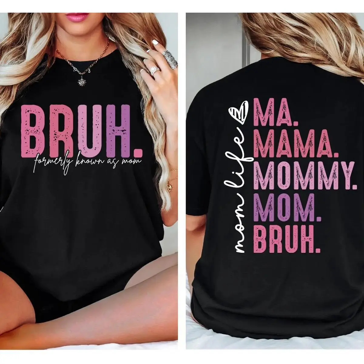 Bruh Formerly Known As Mom T-Shirt Mama Mommy Mom Bruh Funny Mother's Day Mom Era Gift for Mom Made In USA For Women For Men [Urbanvoice Decay.US cotton t-shirt/sweatshirt/hoodie, soft and comfortable]