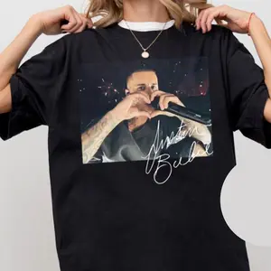 Bieber Heart Sign Graphic Tee, Retro Music Youth Shirt, Tour 2026 Unisex T-Shirt, Perfect Gift For Men, Women, And Kids